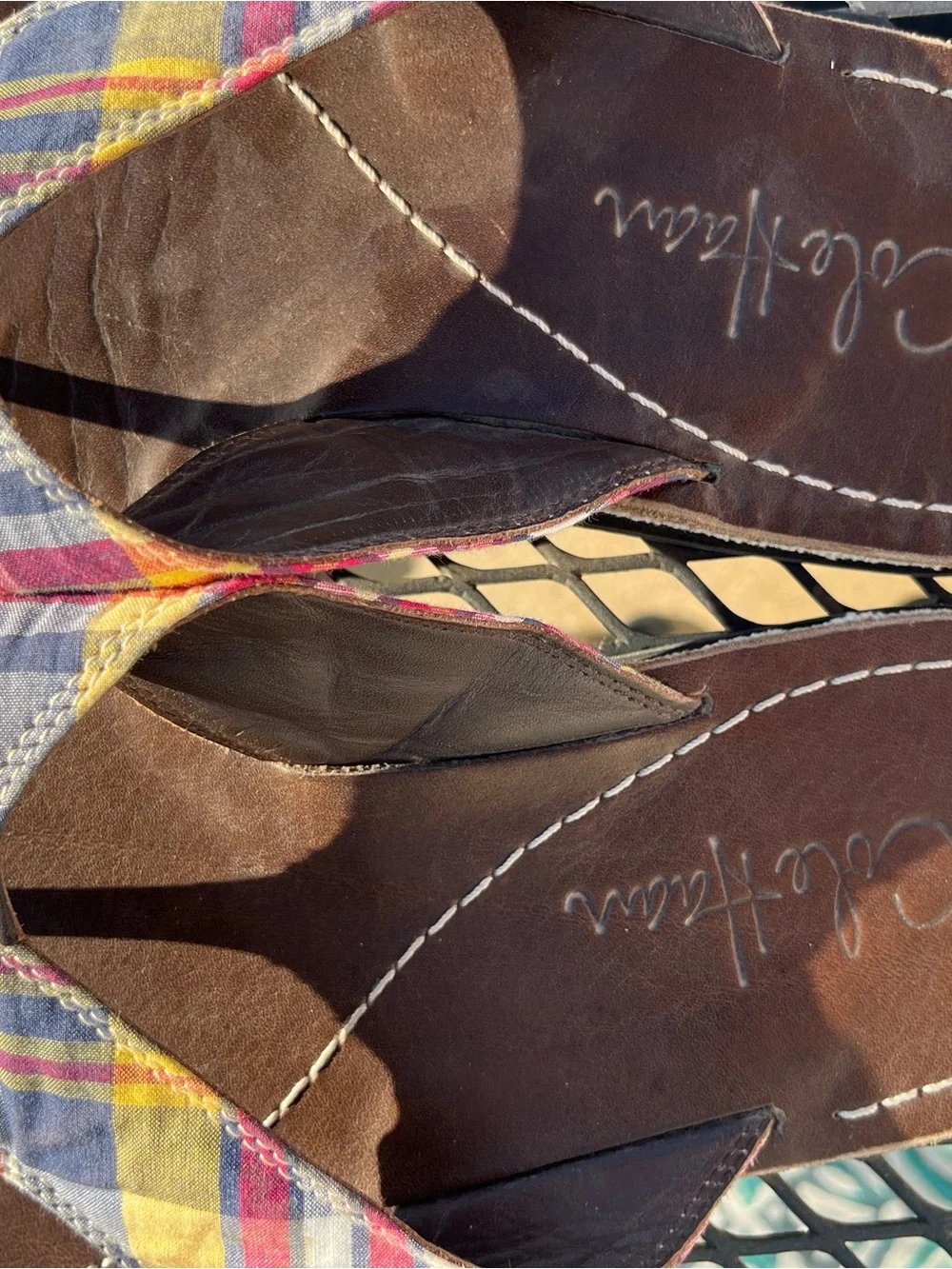 Cole Haan Plajd Fabric Sandals